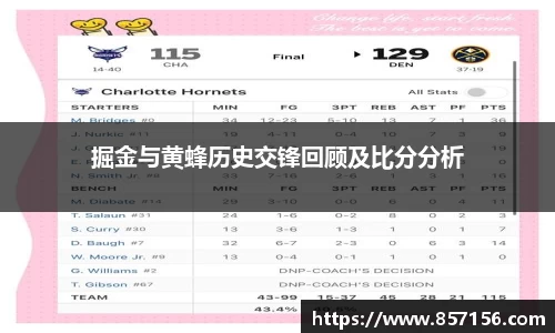 掘金与黄蜂历史交锋回顾及比分分析